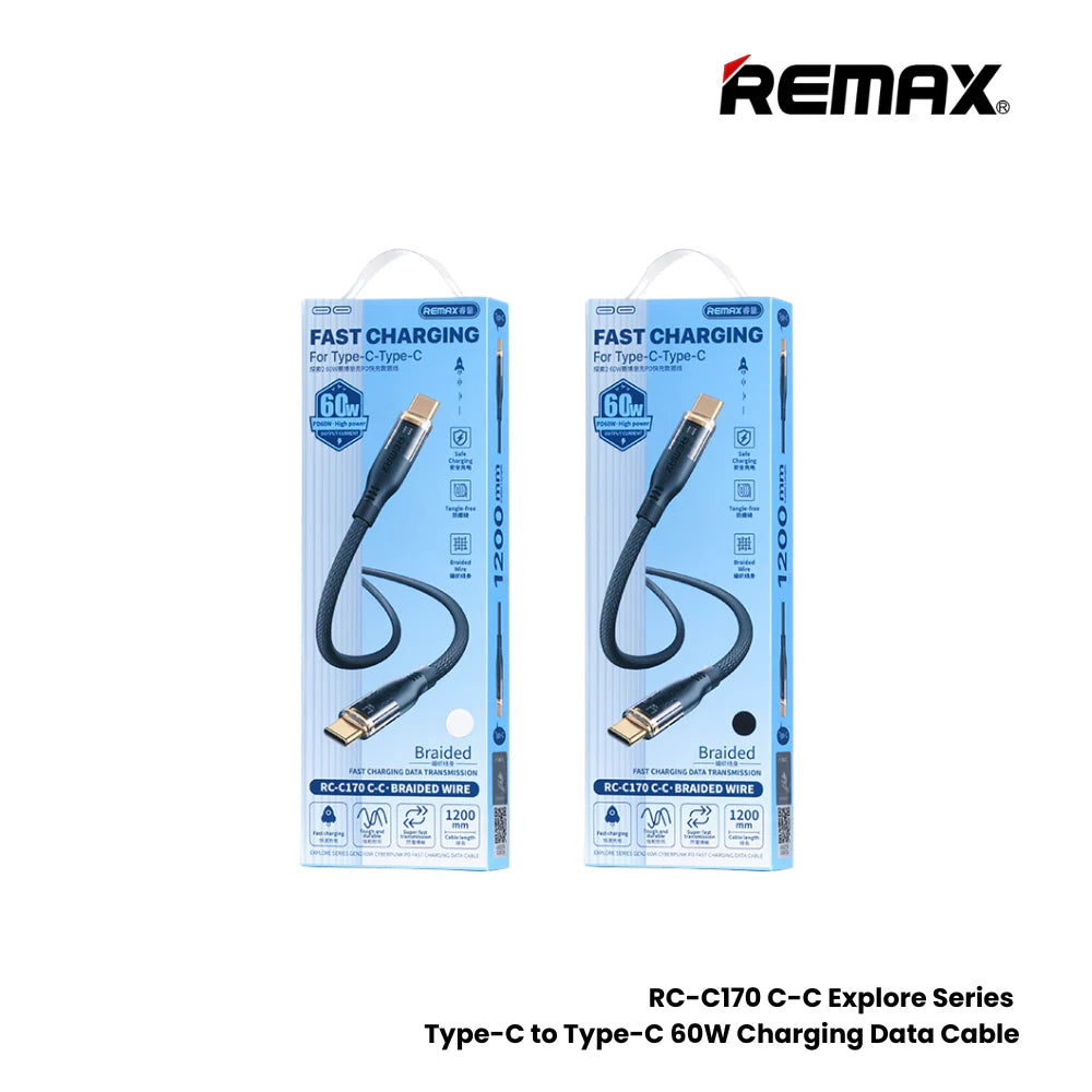 REMAX RC-C170 C-C Explore Series Gen2 60W Type-C to Type-C PD Fast Charging Data Cable