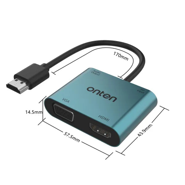 ONTEN 4 in 1 HDMI to HDMI + VGA with Audio 5166HV