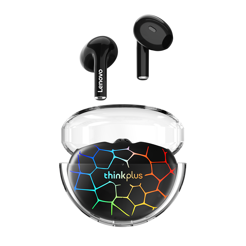 Lenovo LP80 Pro TWS Bluetooth Headphones – RGB, Low Latency, Wireless (Black/White)