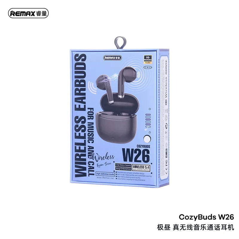 REMAX CozyBuds W26 Keyzou Series Wireless Earbuds for Music and Call Gaming Sports TWS Earphones