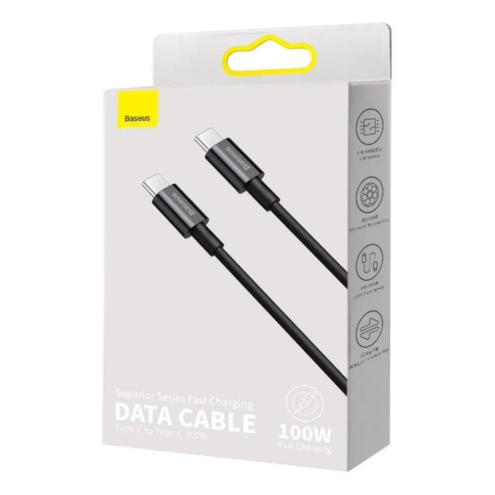 Baseus Superior 100W USB Type-C to Type-C PD Fast & Safe Charging Mobile Cable – 1M – CATYS-B01