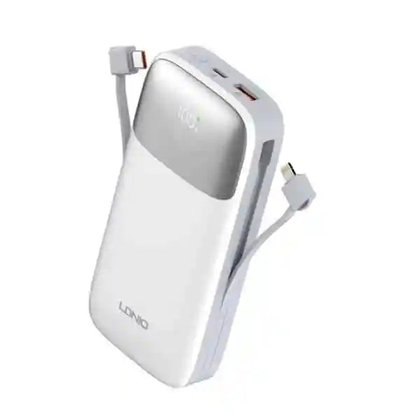 LDNIO PQ20 20000mAh 22.5W USB-C Fast Charging Power Banks smart LED Display Built-in Charging Cable Power Bank
