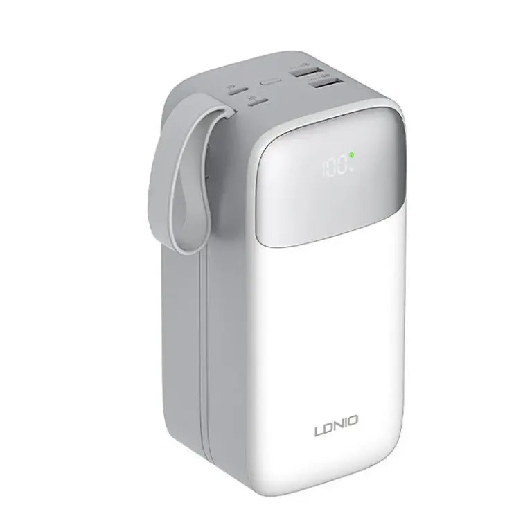 LDNIO PQ50 50000mAh 22.5W USB-C Fast Charging Power Banks smart LED Display Built-in Charging Cable Power Bank