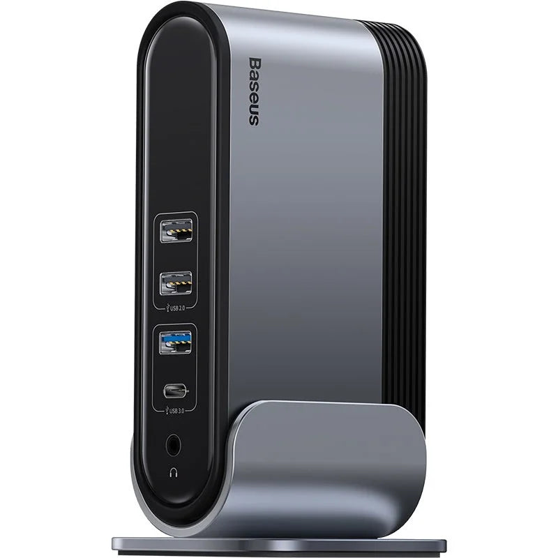 Baseus UnionJoy 14-Port Three-Screen Multifunctional Type-C HUB Adapter(CN+EU+UK)Space grey B00532303812-00