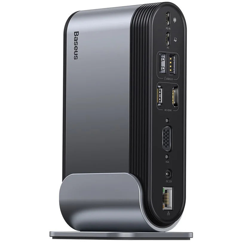 Baseus UnionJoy 14-Port Three-Screen Multifunctional Type-C HUB Adapter(CN+EU+UK)Space grey B00532303812-00