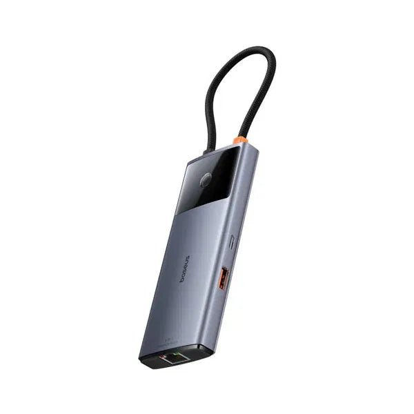 Baseus Metal Gleam Series II 6-in-1 USB HUB Space Grey(USB-C to 1*HDMI4K@60Hz+1*USB-C(10Gbps)+2*USB-A(10Gbps)+1*RJ45+1*USB-C(PD) )B00061802813-00