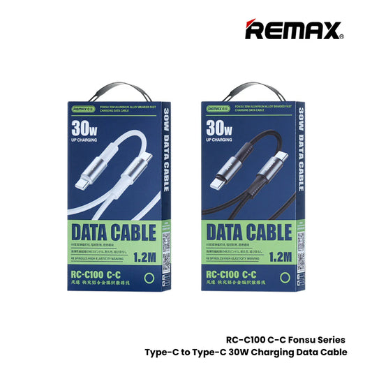REMAX RC-C100 C-C Fonsu Series 30W Type-C to Type-C Fast Charging Data Cable – Black