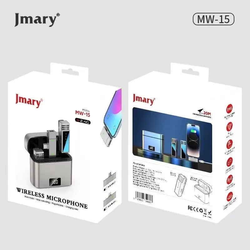 Jmary MW-15 2.4G IPHONE Dual Wireless Microphone For Mobile