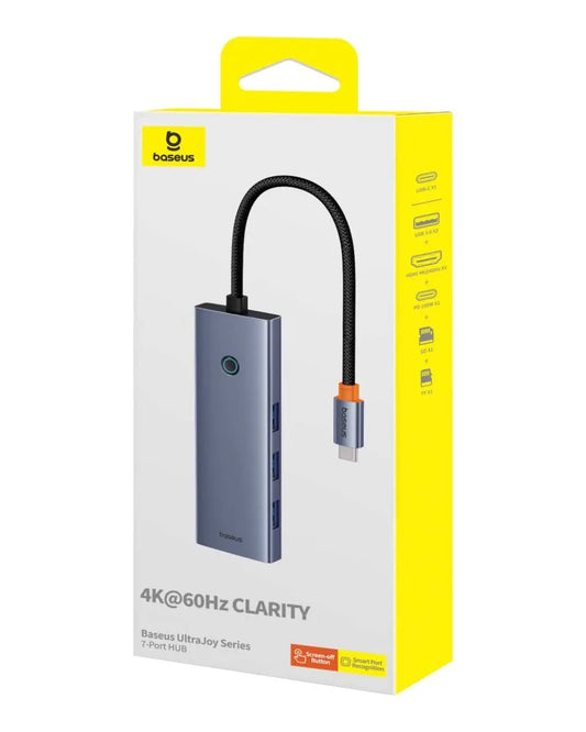 Baseus UltraJoy Series 7-Port HUB Docking Station Space Grey（Type-C to HDMI4K@60Hz*1+VGA*1+USB 3.0*4+PD*1）B00052803811-01