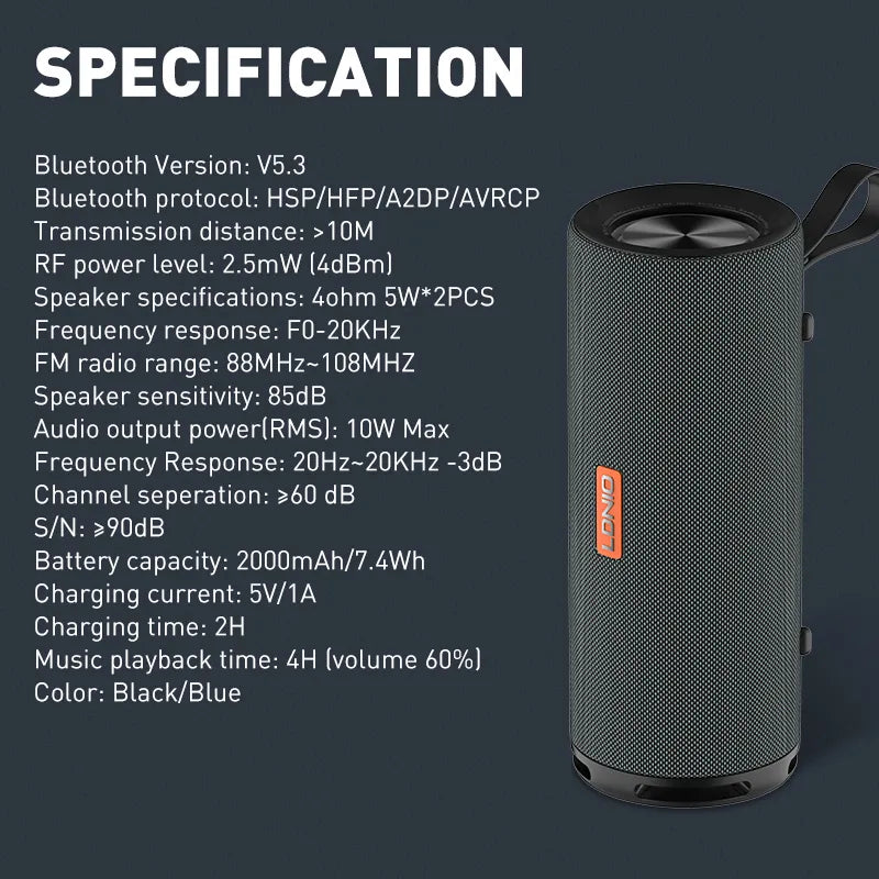 LDNIO BTS13 Mini Wireless BT Bass HIFI Speaker