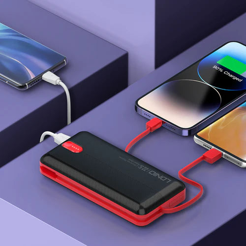 LDNIO PQ24 – 20000mAh Power Bank with Built-in Cables – 22.5W MAX