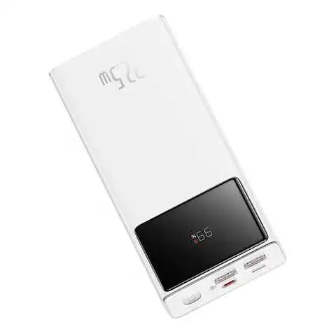 Baseus Star-Lord 10000mAh 22.5W Digital Display Fast Charge Power Bank White（With Simple Series Charging Cable USB to Type-C 3A 0.3m White