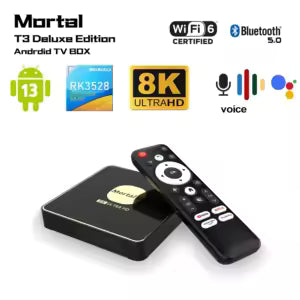 MORTAL T3 4GB 32GB Smart TV Box Android13 Rockchip3528 Quad Core Google Assistant Wifi6 Bluetooth Chromecast