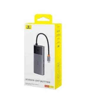 Baseus Metal Gleam Series II 6-in-1 USB HUB Space Grey（USB-C to 1*HDMI4K@60Hz+1*USB-C（10Gbps)+2*USB-A(10Gbps)+1*RJ45+1*USB-C（PD) ）B00061802813-00
