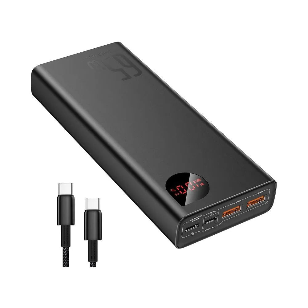 Baseus Adaman 20000mAh 65W Metal Digital Display Quick Charge Power Bank – Black