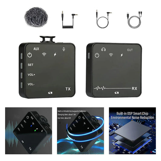 Wireless Lavalier Microphone for Vlog Video Recording