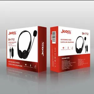 Jedel SH-712 USB Noise Cancelling Headset with Boom Microphone